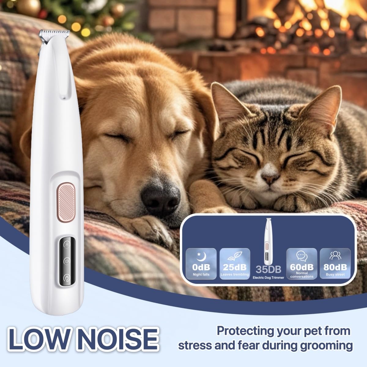 Dog Paw Trimmer Electric Dog Trimmer For Paws,Rechargeable Low Noise Waterproof Micro Precision Cordless Grooming Clipper With L